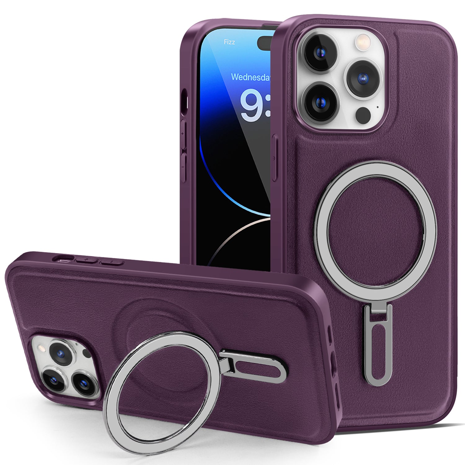 For iPhone 14 Pro Max Kickstand Phone Case Cover Anti-Scratch PU Leather Coated PC TPU Magnetic Cover For iPhone 14 Pro Max Kickstand Phone Case Cover Anti-Scratch PU Leather Coated PC TPU Magnetic Cover